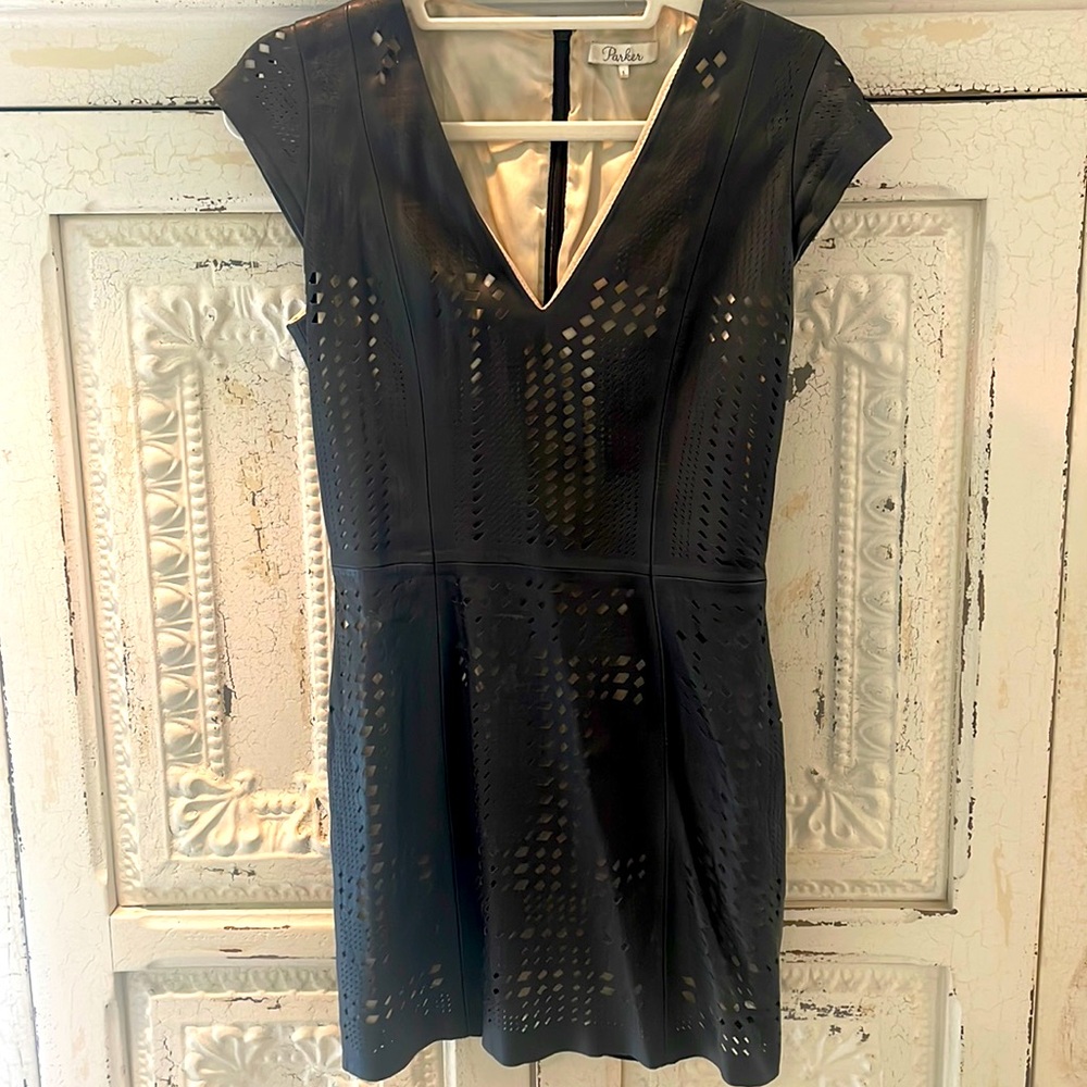 Beautiful black leather Parker dress size small